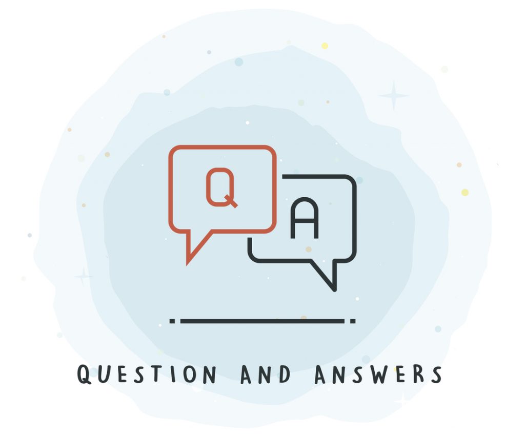 Q and A Icon with Watercolor Patch